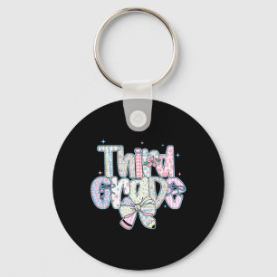 Third Grade Back To School Coquette Preppy Pencil Keychain