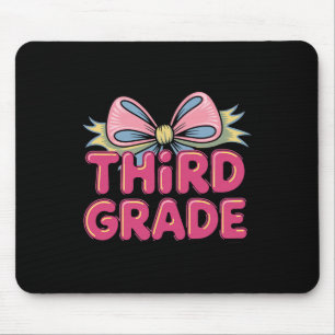 Third Grade Coquette Bow Teachers Back To School F Mouse Pad