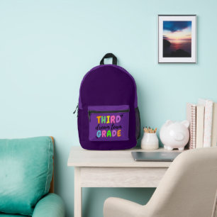 Third Grade, Cute Colourful Back to School  Printed Backpack