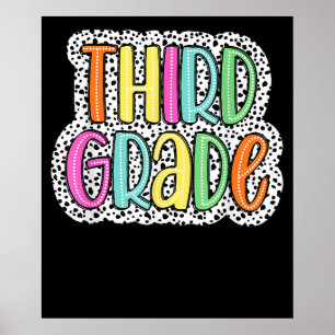 Third Grade Dalmatian Dots 3rd Dream Back School Poster