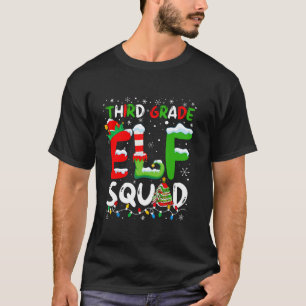 Third Grade ELF Squad Funny Christmas ELF Student  T-Shirt