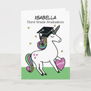 Third Grade Graduation Congratulations Unicorn Card