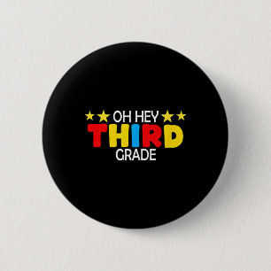 Third Grade Kids Boy Back To School Students Teach 2 Inch Round Button
