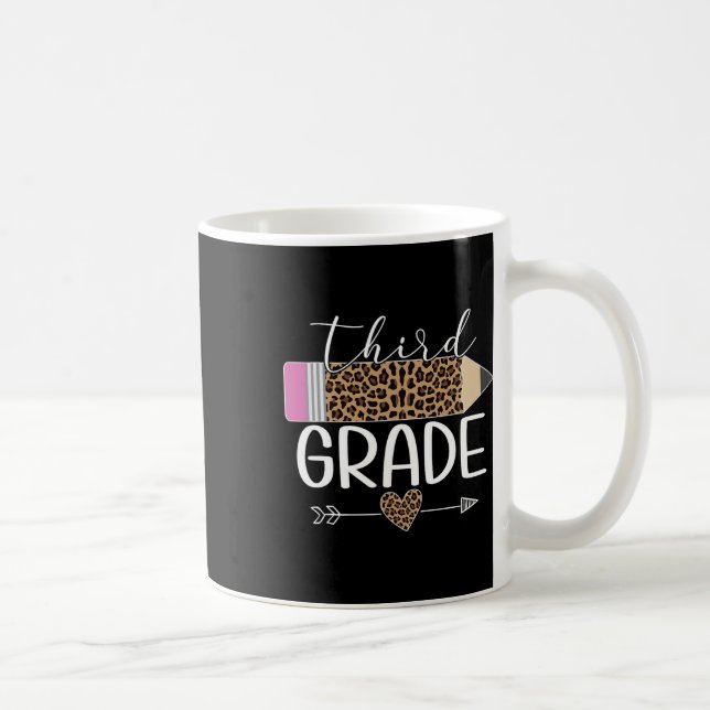 Third Grade Leopard Pencil Byck To School Teachers Coffee Mug (Right)