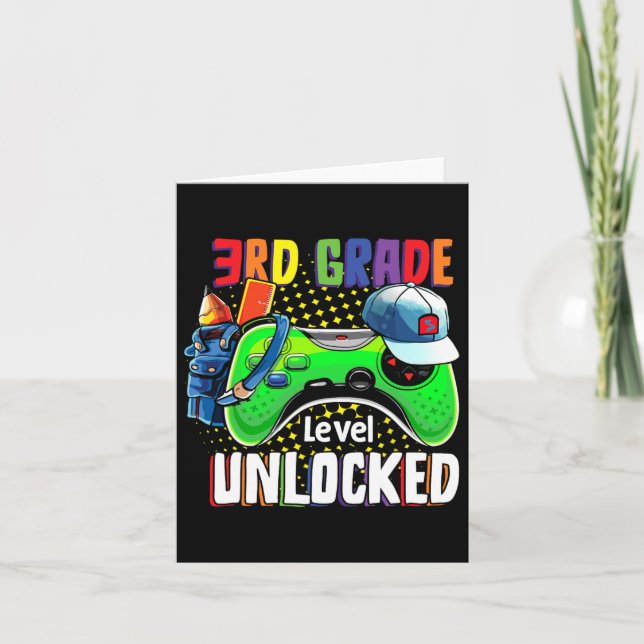 Third Grade Level Unlocked Ck To School Video Game Card (Front)