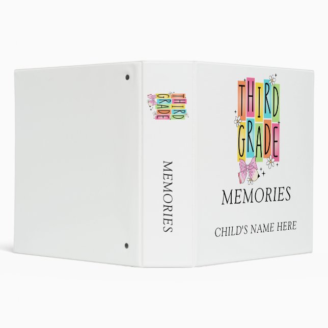 Third Grade Memories Custom Child's Name Binder (Background)