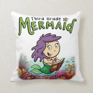 Third Grade Mermaid Throw Pillow (design 1)