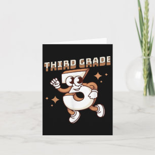 Third Grade Retro Funny 3 Back To School Girl Boy Card