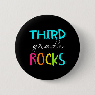 Third Grade Rocks Team 3rd Grade Teacher 2 Inch Round Button
