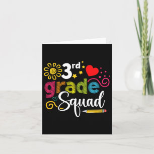 Third Grade Squad Byck To School 3rd Grader Teache Card