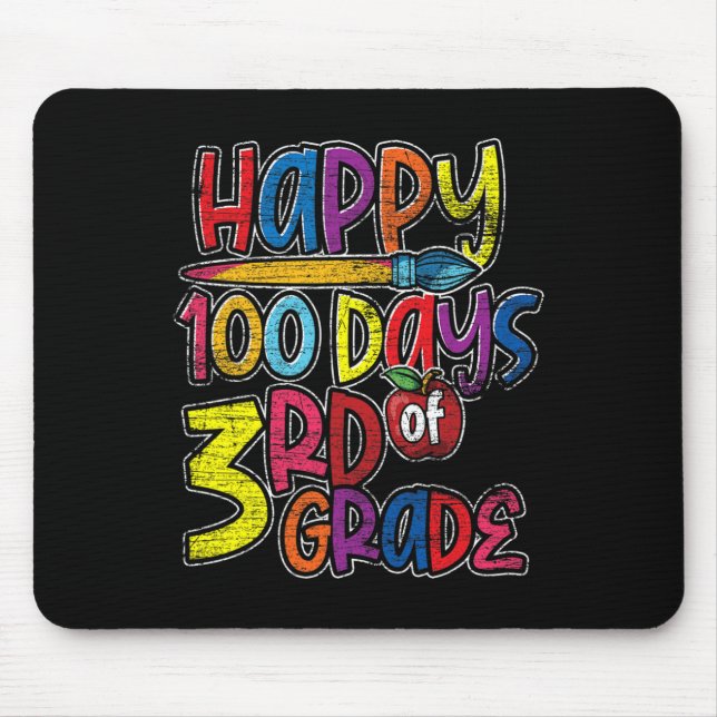 Third Grade Student Kids Gift 100 Days Of School  Mouse Pad (Front)