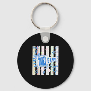 Third grade teacher 3rd grade pennant flag back to keychain
