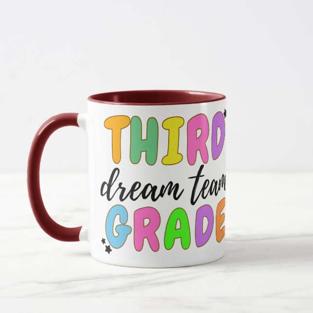 Third Grade Teacher, Back To School, Teacher Team  Mug (Left)