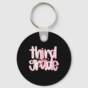 Third Grade Teacher Cute Back To School Coquette B Keychain