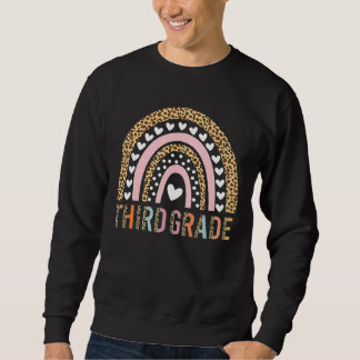Third Grade Teacher Leopard Rainbow 3rd Grade Teac Sweatshirt