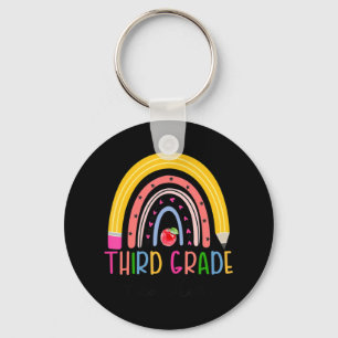 Third Grade Teacher Rainbow Teacher Back To School Keychain