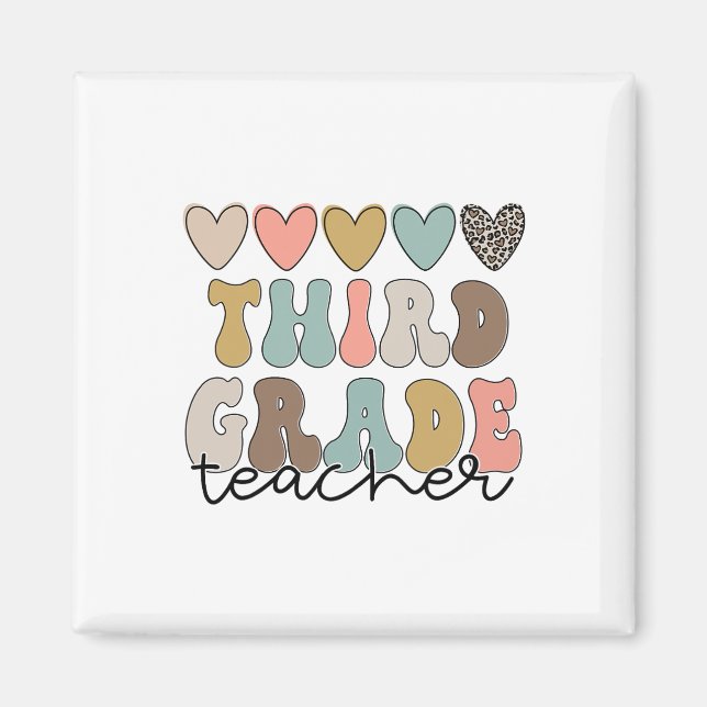 Third Grade Teacher Retro First Day Of School 3rd  Magnet (Front)