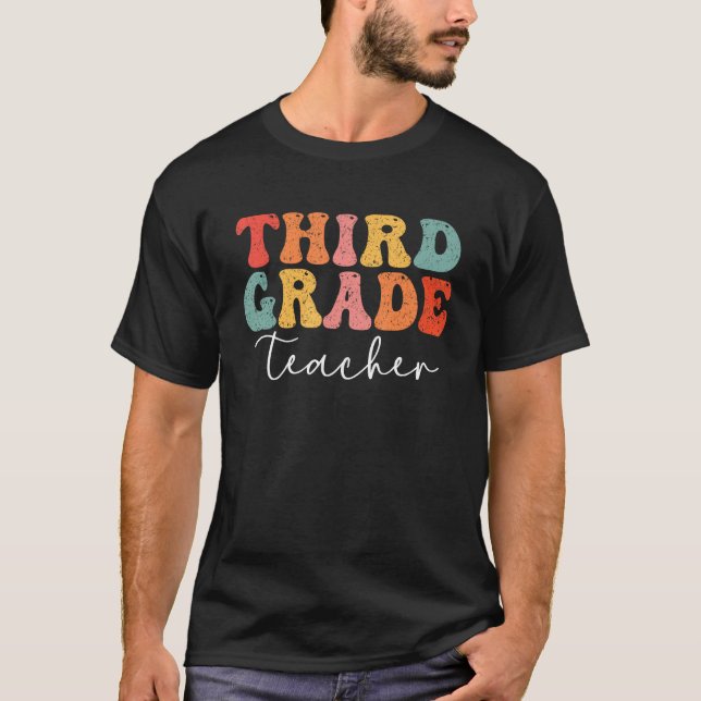 Third Grade Teacher Retro Men Women First Day Of S T-Shirt (Front)