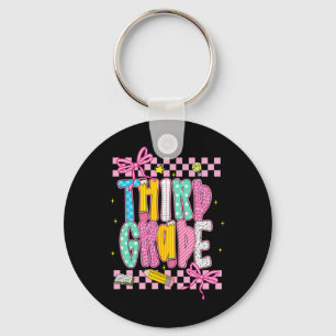 Third Grade Teacher Student Back To School Happy F Keychain