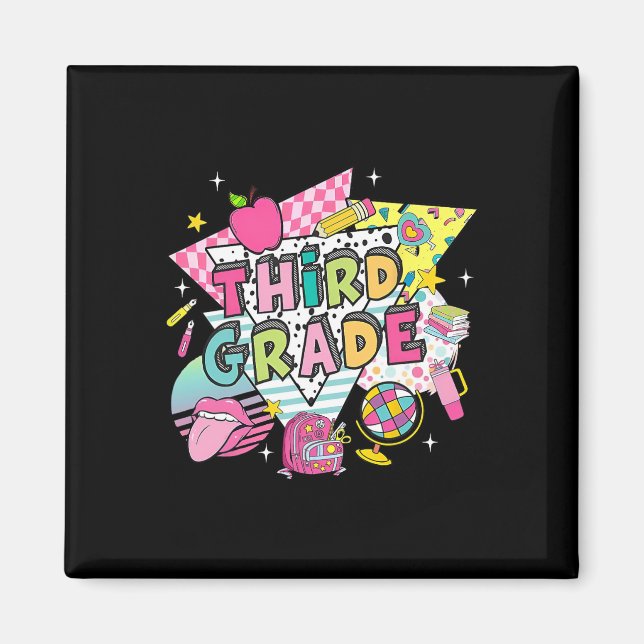 Third Grade Teacher Student Back To School Happy F Magnet (Front)