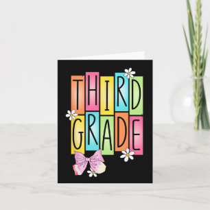 Third Grade Team Retro Coquette Back To School Gir Card