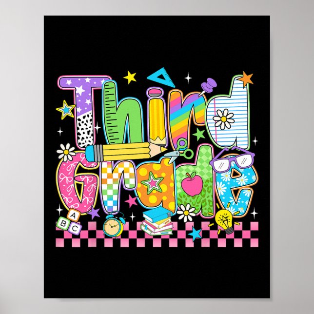 Third Grade Team Teacher Back To School 3rd Grade  Poster (Front)