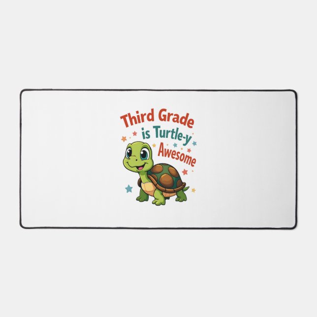 Third grade Turtle-y Awesome 3rd Grade Back to Sch Desk Mat (Front)