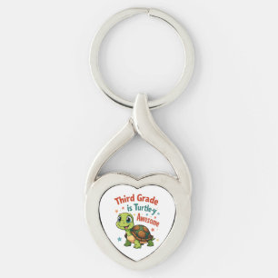 Third grade Turtle-y Awesome 3rd Grade Back to Sch Keychain
