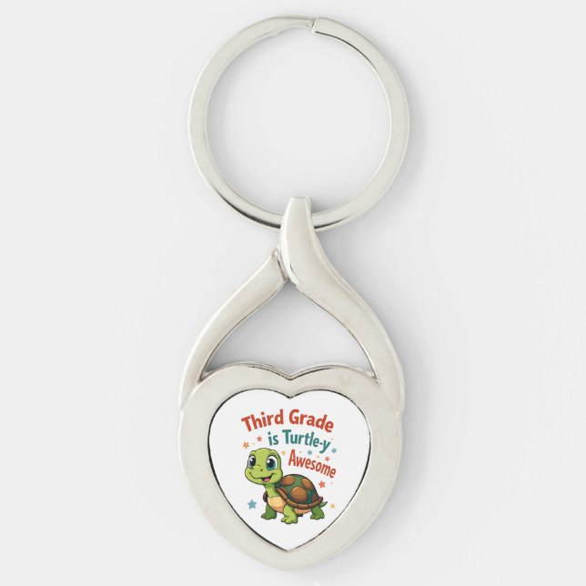 Third grade Turtle-y Awesome 3rd Grade Back to Sch Keychain (Front)