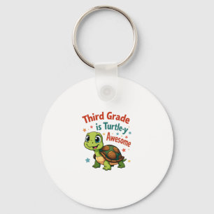 Third grade Turtle-y Awesome 3rd Grade Back to Sch Keychain