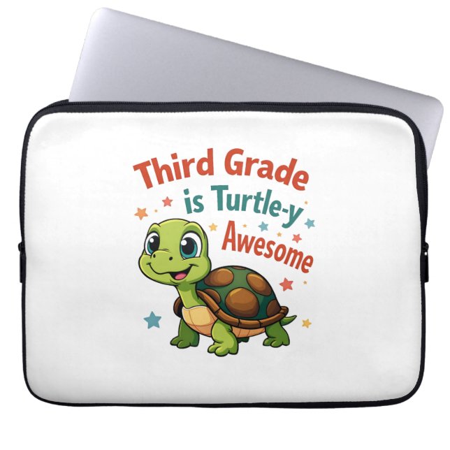 Third grade Turtle-y Awesome 3rd Grade Back to Sch Laptop Sleeve (Front)
