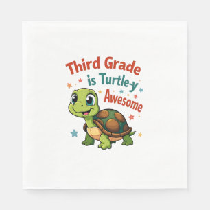 Third grade Turtle-y Awesome 3rd Grade Back to Sch Napkin