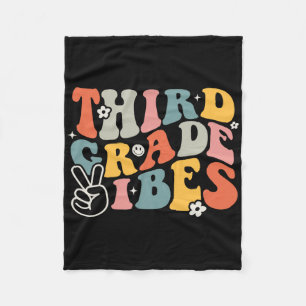 Third Grade Vibes - 3rd Grade Team Retro 1st Day O Fleece Blanket