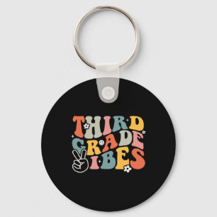 Third Grade Vibes - 3rd Grade Team Retro 1st Day O Keychain