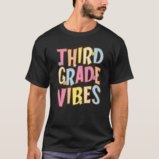 Third Grade Vibes Back To School Retro 3rd Grade T T-Shirt (Front)
