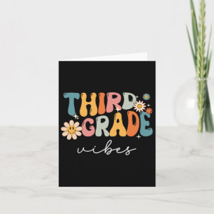 Third Grade Vibes For Girls Boys 3rd Grade Teacher Card