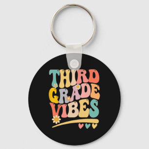 Third Grade Vibes For Girls Boys 3rd Grade Teacher Keychain