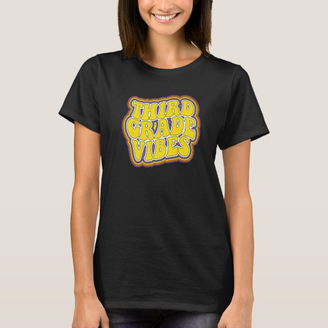 Third Grade Vibes Retro Back To School New 3rd Gra T-Shirt (Front)