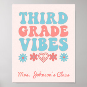 Third Grade Vibes - Retro Classroom Poster