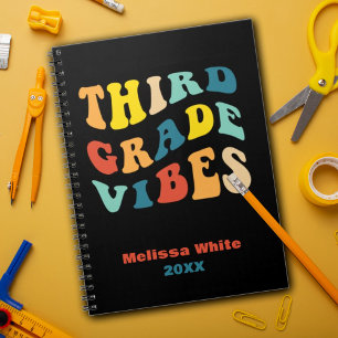 Third Grade vibes retro colours back to school Notebook