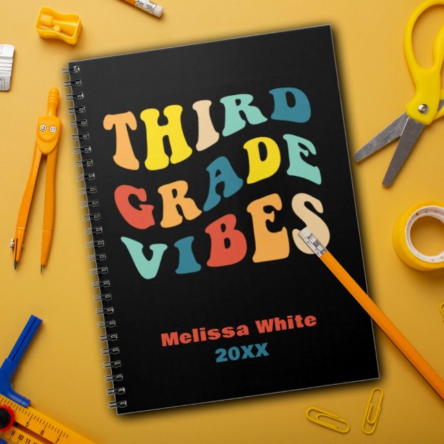 Third Grade vibes retro colours back to school Notebook (Creator Uploaded)