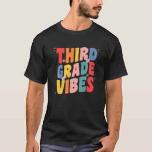Third Grade Vibes Teacher Groovy Retro 3rd Grade V T-Shirt