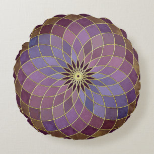 "Third Harmonic Lotus of Life" Round Pillow