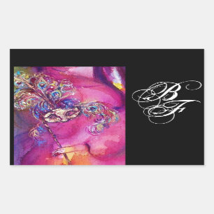 THIRD MASK Masquerade Monogram Fuchsia Black Sticker