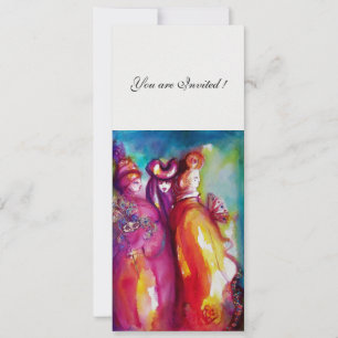 THIRD MASK masquerade party ,gold red white ice Invitation