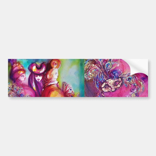 THIRD MASK / Venetian Masquerade Bumper Sticker (Front)