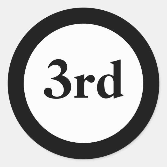 Third Place Award Black Stickers (Front)