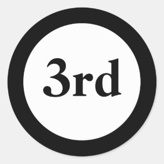 Third Place Award Black Stickers