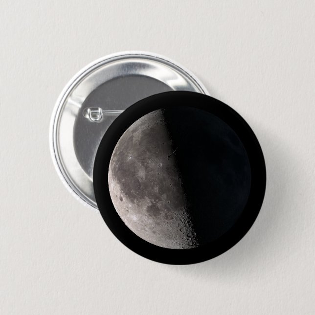 Third quarter phase moon 2 inch round button (Front & Back)