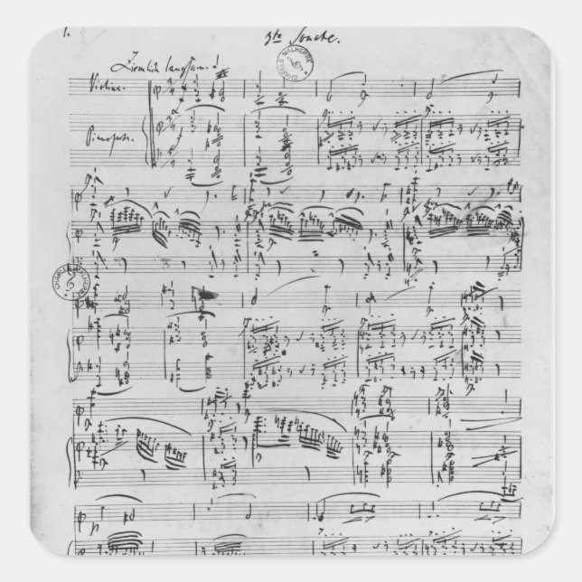 Third Sonata for piano and violin Square Sticker (Front)